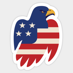 American eagle in vintage flag design Sticker
